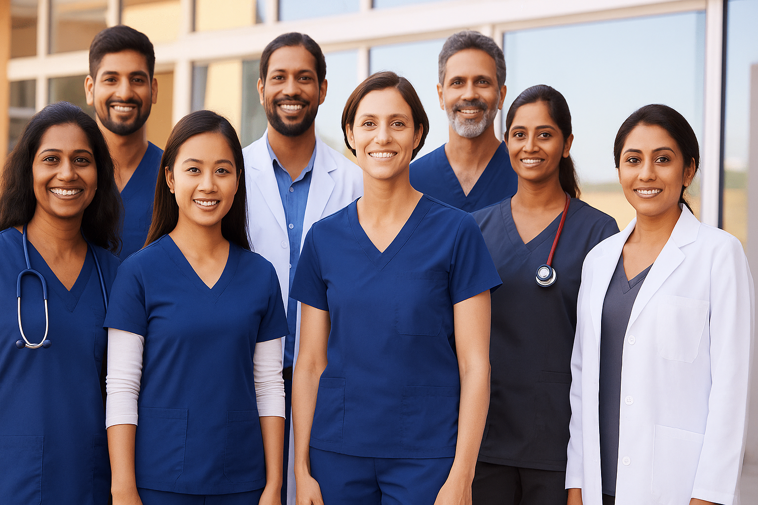 Healthcare professionals working together